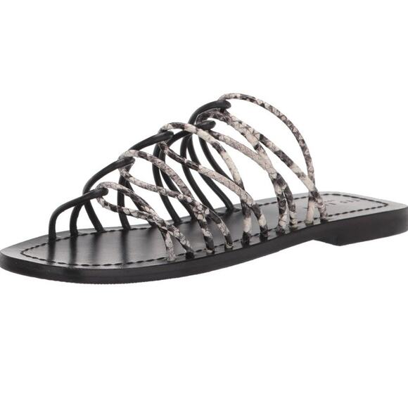 New in Box Ted Baker Teppo Snake Print Spaghetti Strap Flat Sandal - Picture 1 of 6